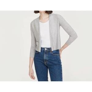 NEW AUTUMN CASHMERE easy crop cardigan in aluminum